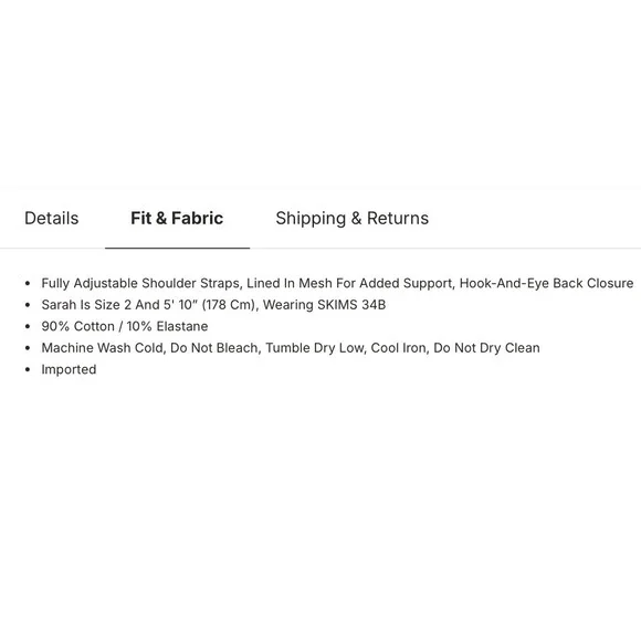 SKIMS Cotton Jersey Underwire Bra T-Shirt Everyday Support Bone 44C - Picture 7 of 7